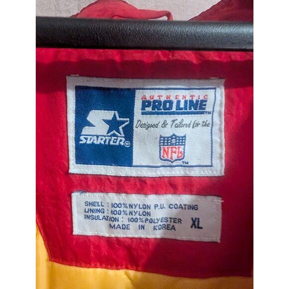 VTG Starter Pro Line Chiefs Puffer Jacket SZ XL - Picture 2 of 5